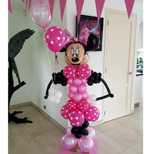 Minnie Mouse pilaar van ballonnen